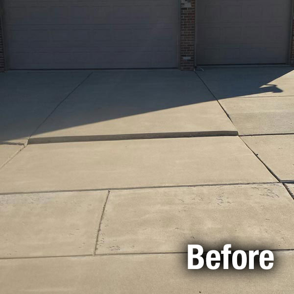 A-1 Concrete Fort Wayne Driveway Leveling - Before