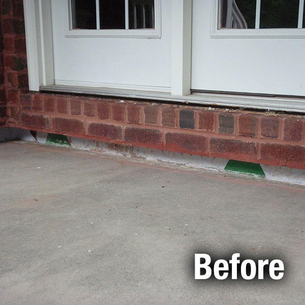 Fort Wayne Concrete Porch Leveling - Before